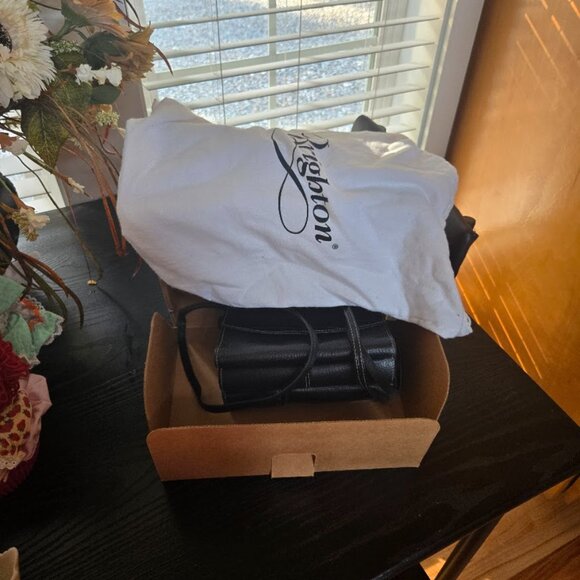 Brighton Black Leather Liza French Kiss Crossbody Organizer / Shoulder Bag w/box - Picture 10 of 16